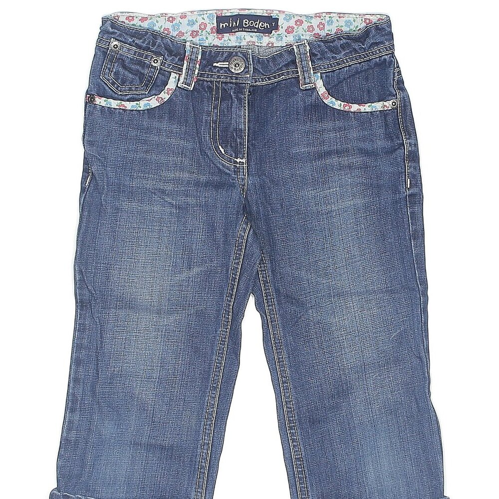 Mini Boden Girls sz 8 Jeans/Capris with Floral Decoratic Touches